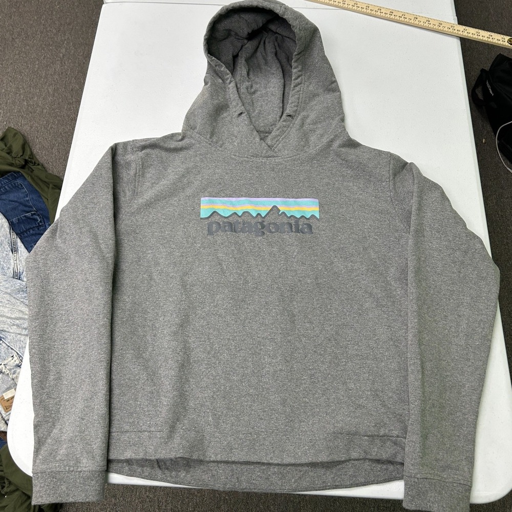 Patagonia Uprisal Hoody Womens Large Gray Mountain Logo Pullover Sweatshirt